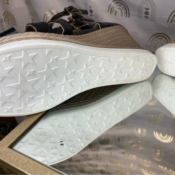 Chic Black Strappy Wedge Sandals - Picture 10 of 12